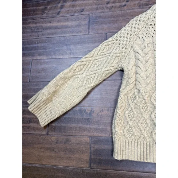 Ami Amalia‎ Cable Knit Sweater Italian Merino WoolBrownWomens Size Medium